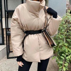 Casual Autumn- Winter Coat With Belt
